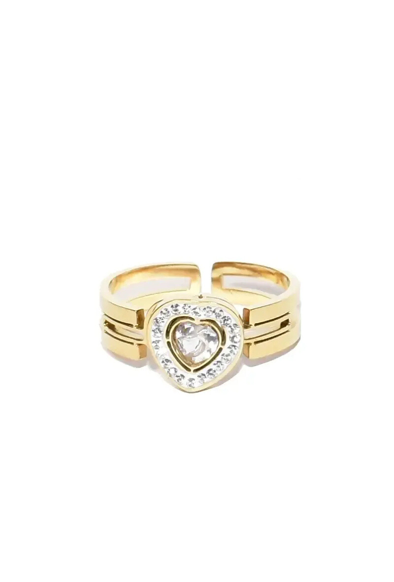 Grossiste Emma Fantaisies - Bague coeur taille réglable Or