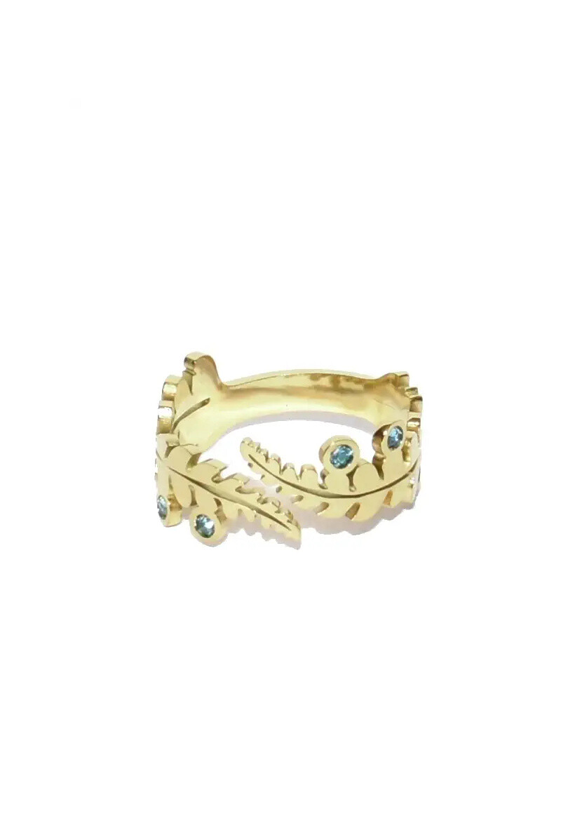 Grossiste Emma Fantaisies - Bague taille réglable feuille Or