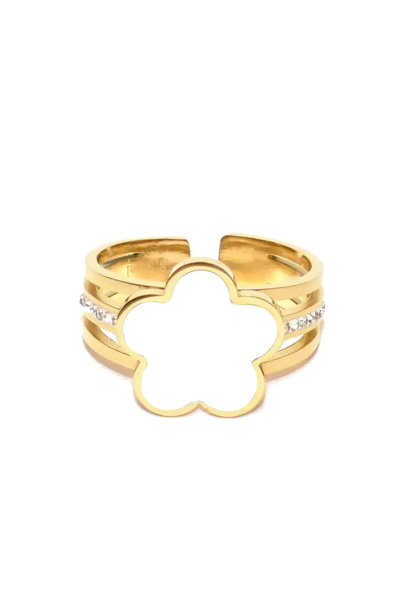 Grossiste Emma Fantaisies - Bague taille réglable fleur Or