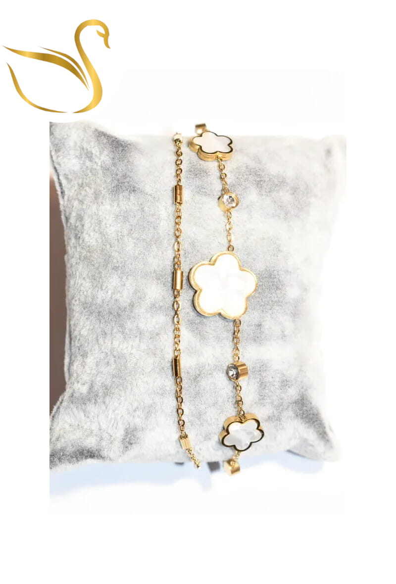 Grossiste Emma Fantaisies - Bracelet fleur Or