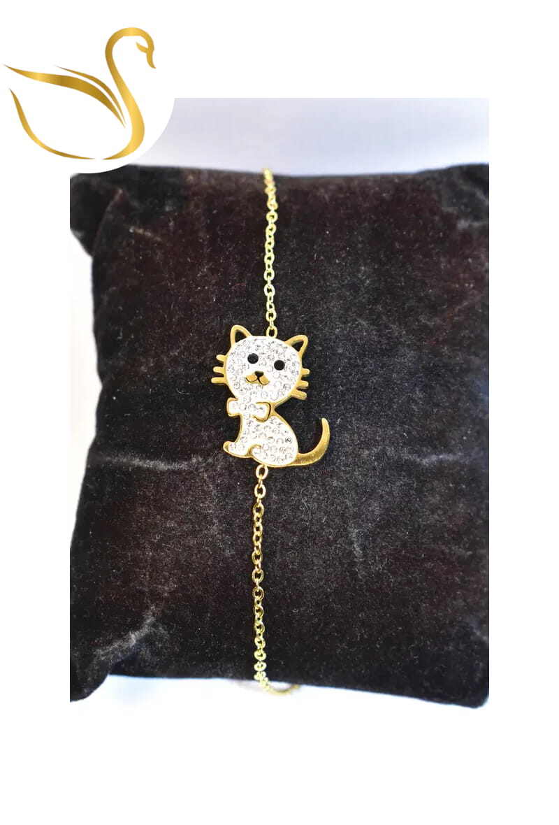 Grossiste Emma Fantaisies - Bracelet chat Or
