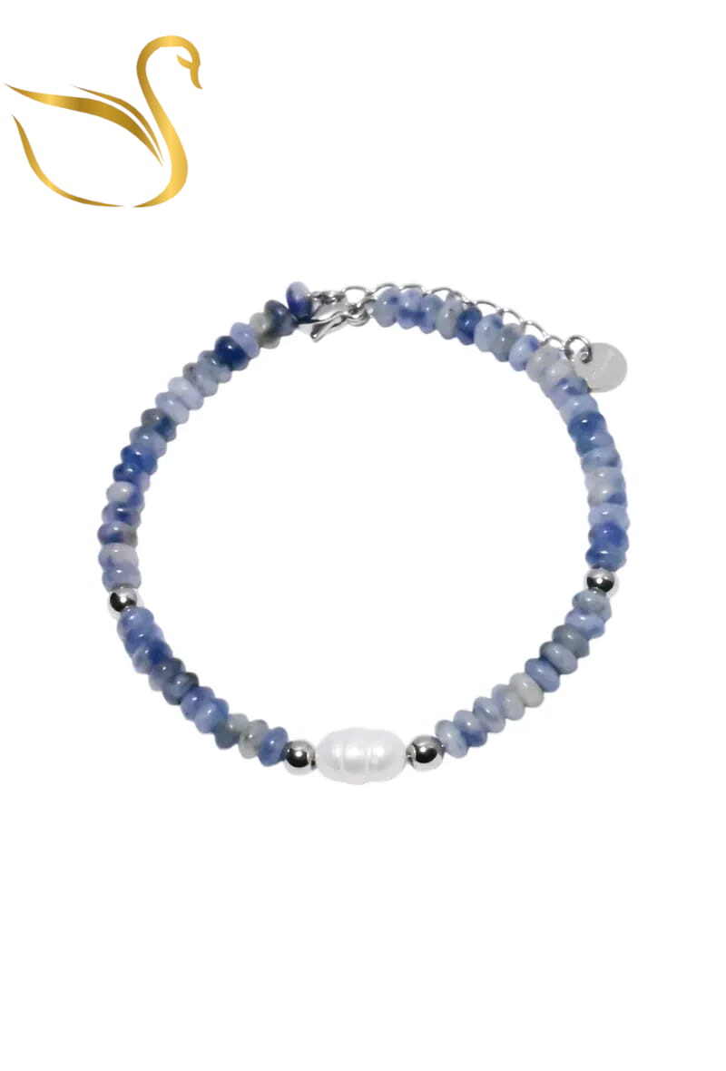 Grossiste Emma Fantaisies - Bracelet pierre minérale perle naturelle Argent