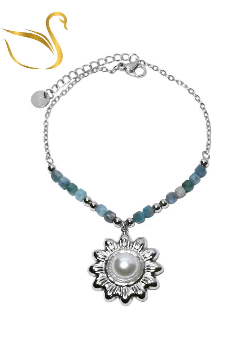 Grossiste Emma Fantaisies - Bracelet pierre minérale breloque Argent