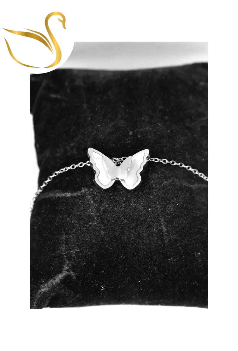 Grossiste Emma Fantaisies - Bracelet papillon Argent