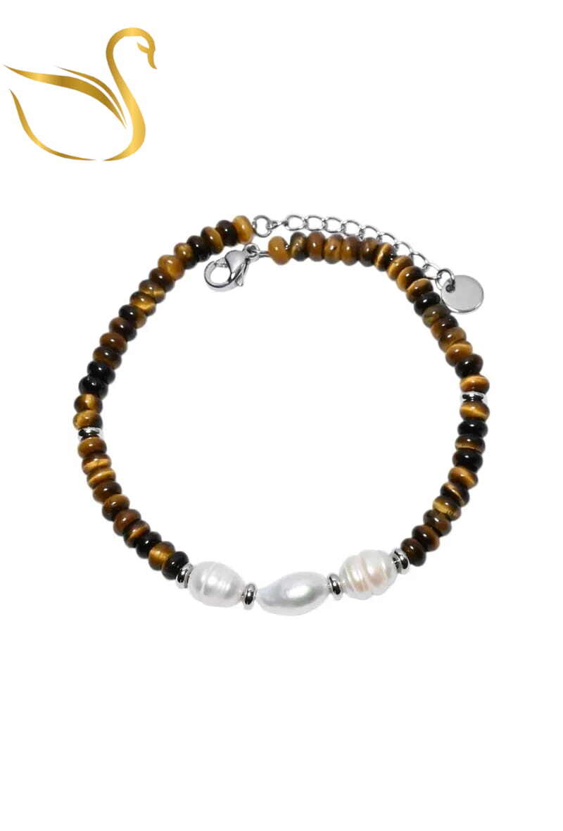 Grossiste Emma Fantaisies - Bracelet pierre minérale perle naturelle Argent
