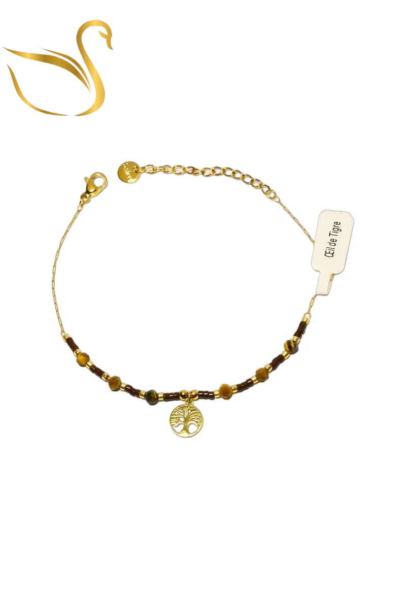 Großhändler Emma Fantaisies - Tigerauge Lebensbaum Armband