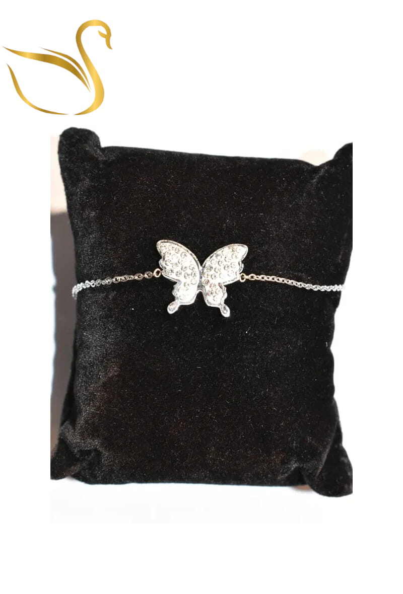 Grossiste Emma Fantaisies - Bracelet papillon Argent
