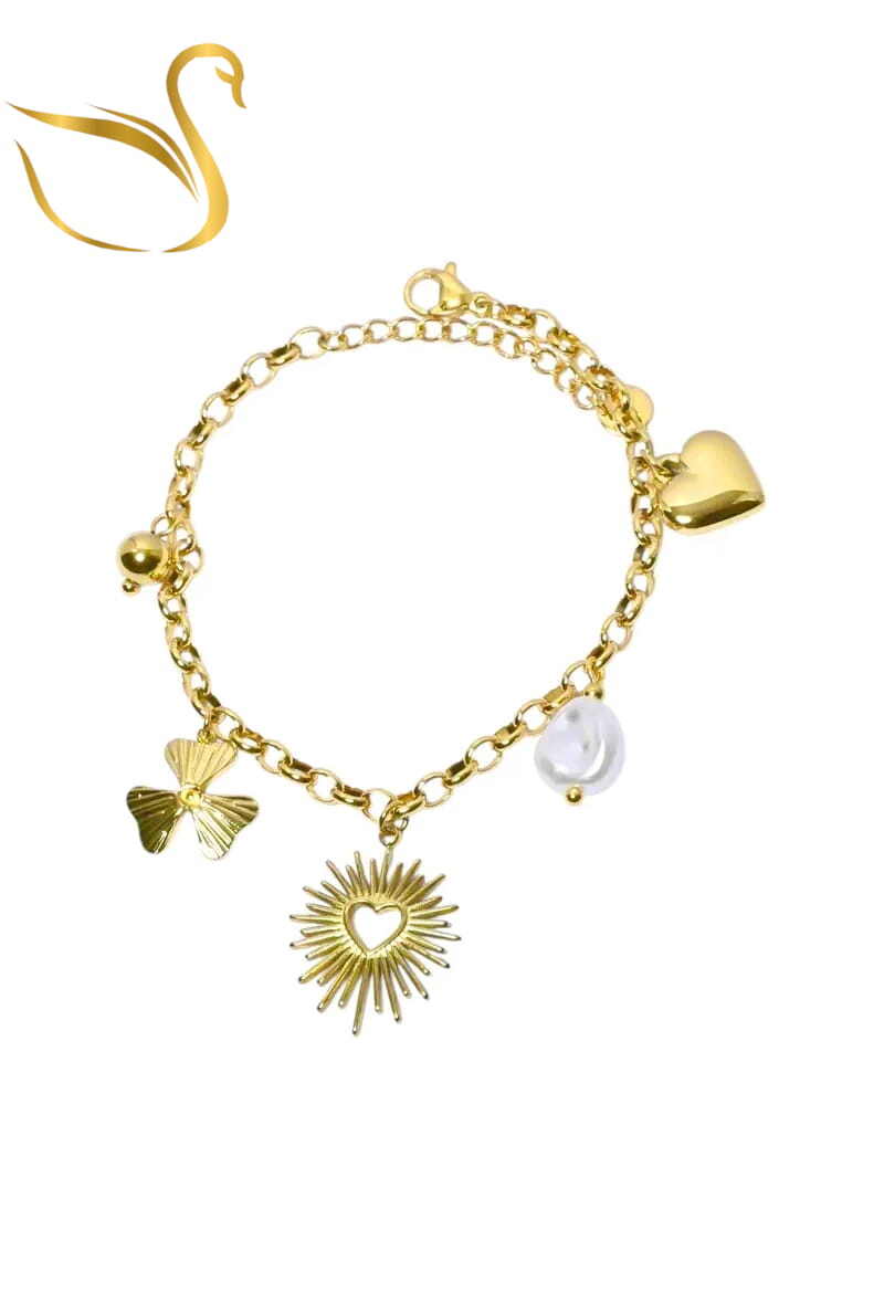 Grossiste Emma Fantaisies - Bracelet breloque soleil Or