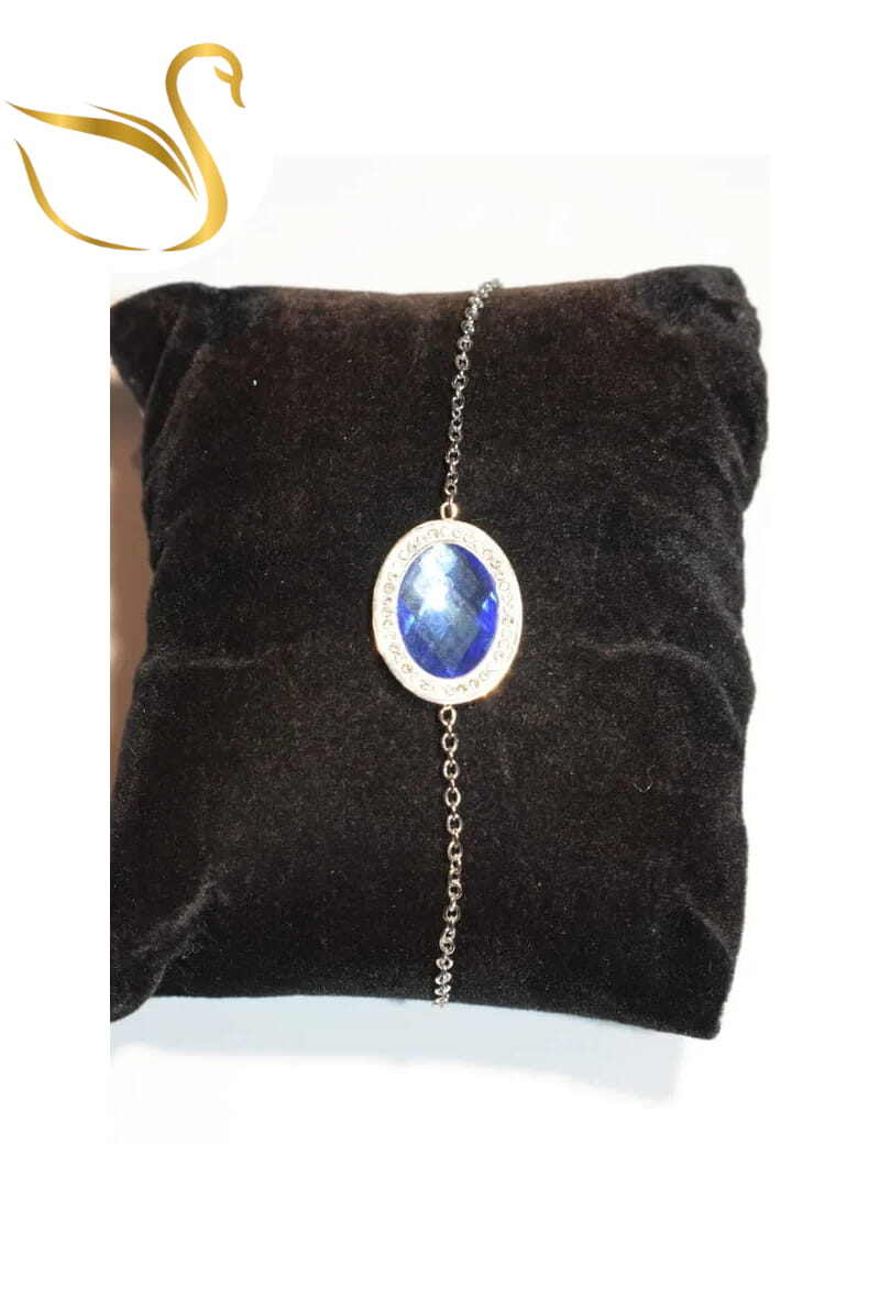 Grossiste Emma Fantaisies - Bracelet pierre bleu Argent