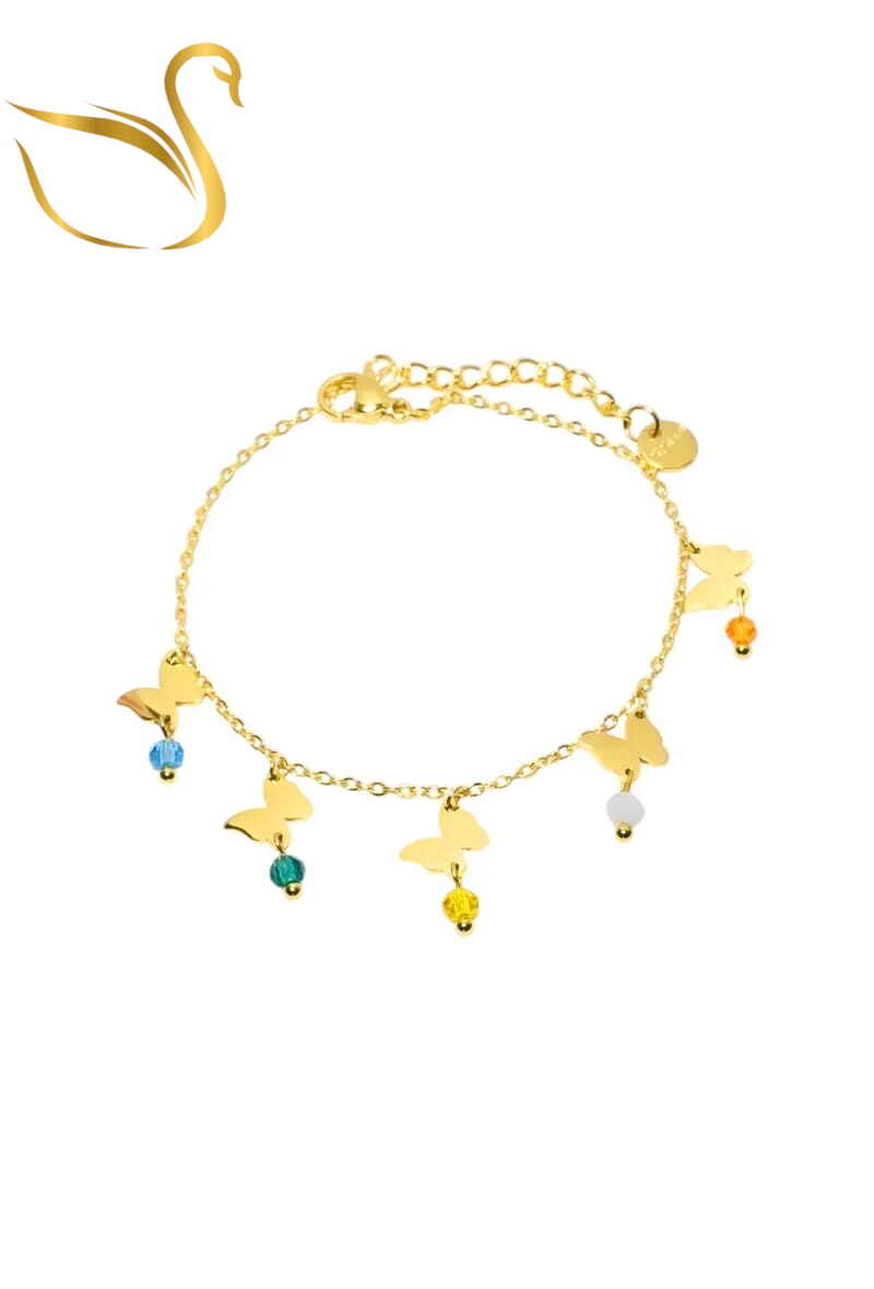 Grossiste Emma Fantaisies - Bracelet papillon Or