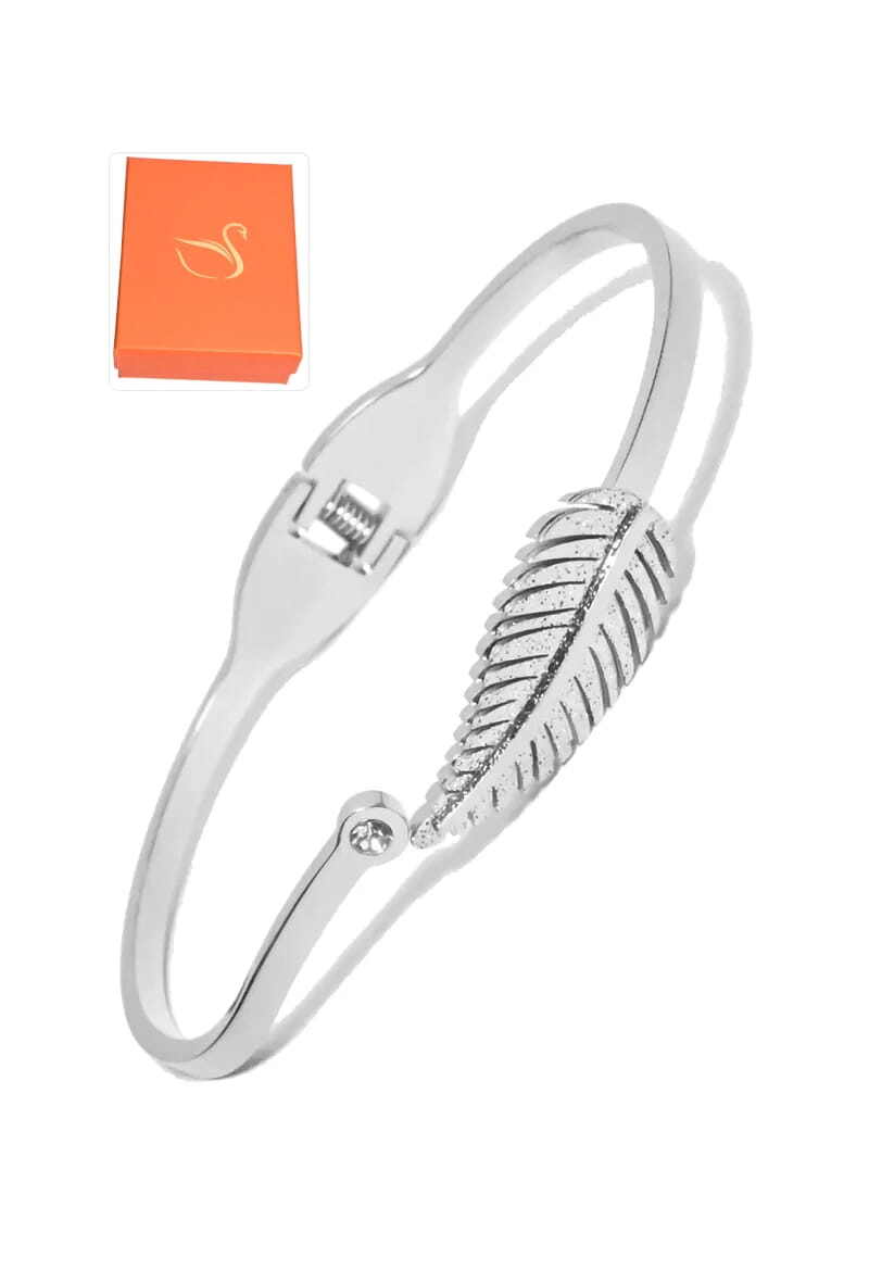 Grossiste Emma Fantaisies - Coffret cadeaux jonc feuille de la vie Argent