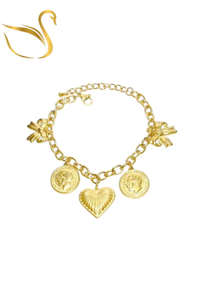 Grossiste Emma Fantaisies - Bracelet breloque coeur Or