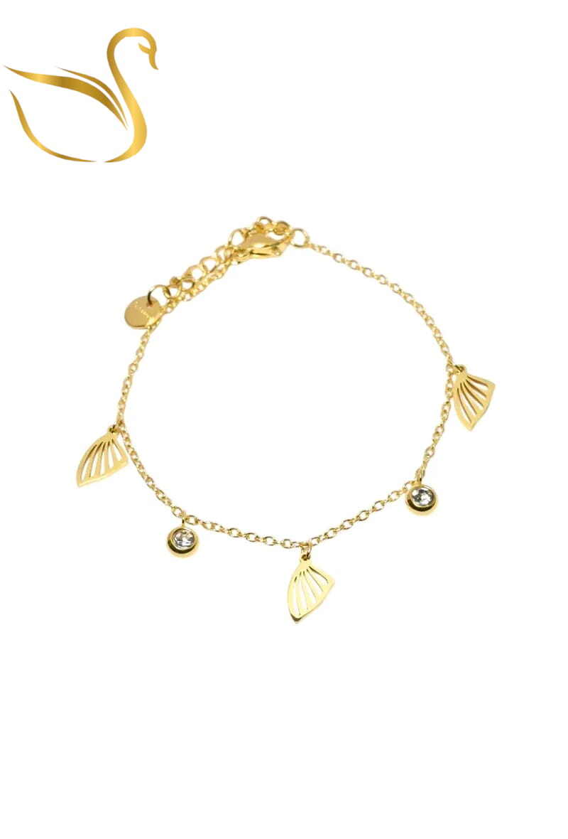 Grossiste Emma Fantaisies - Bracelet feuille Or