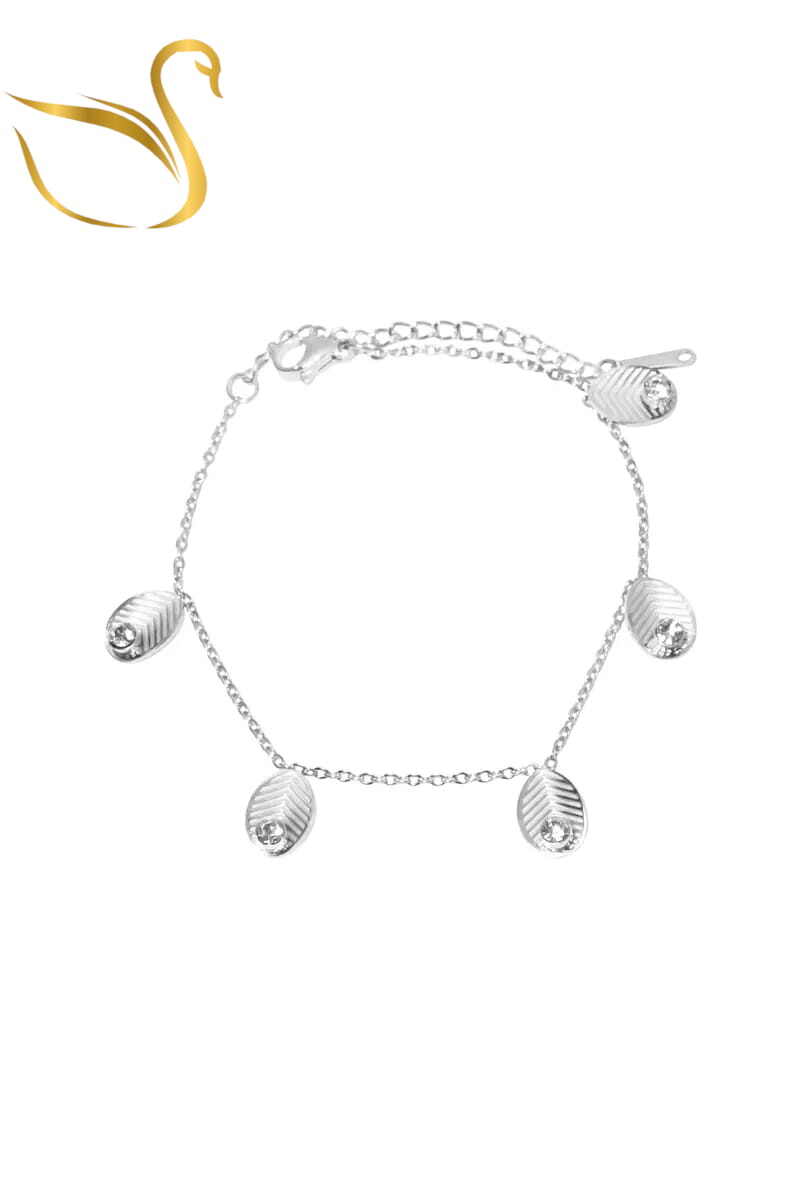 Grossiste Emma Fantaisies - Bracelet breloque feuille Argent