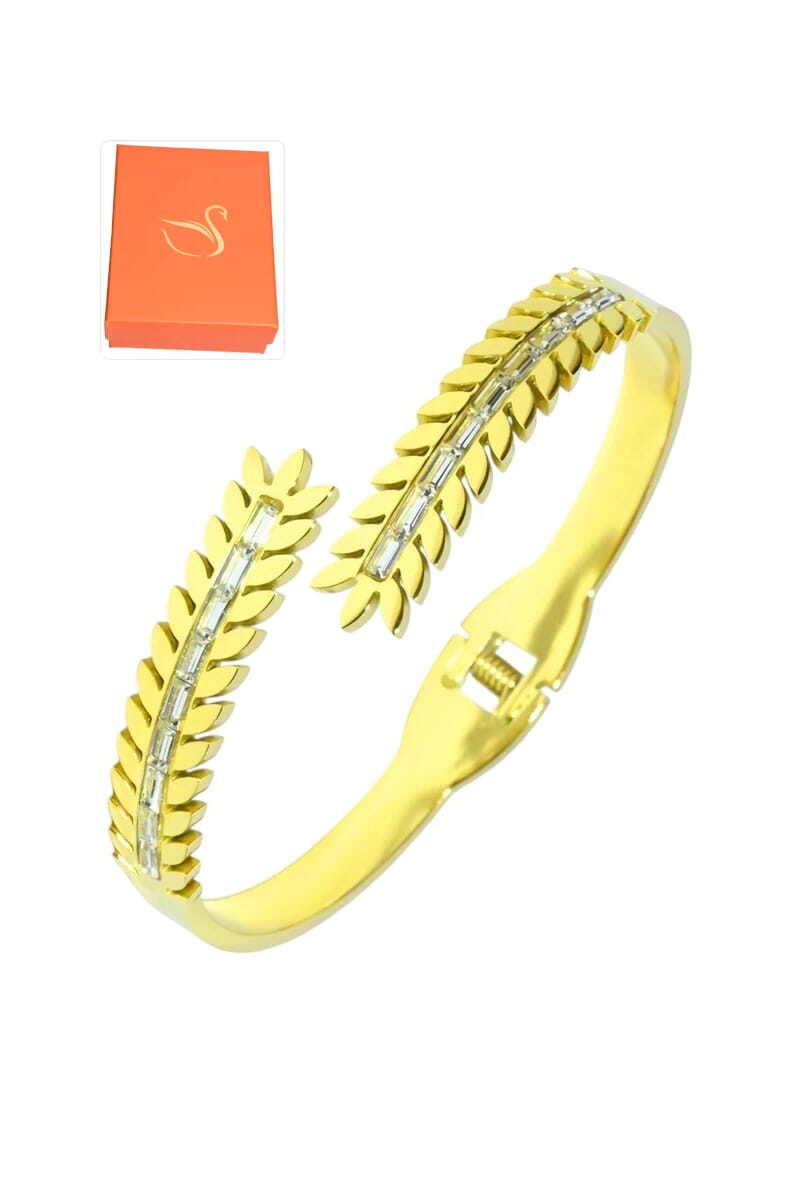 Grossiste Emma Fantaisies - Coffret jonc cadeaux bijoux feuille Or