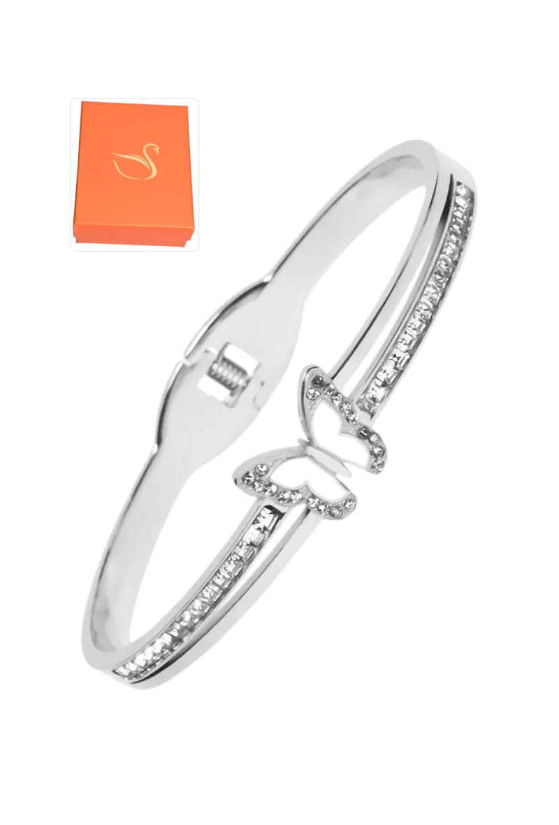 Grossiste Emma Fantaisies - Coffret cadeaux jonc papillon Argent