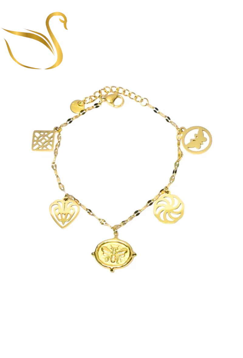 Grossiste Emma Fantaisies - Bracelet breloque abeille Or