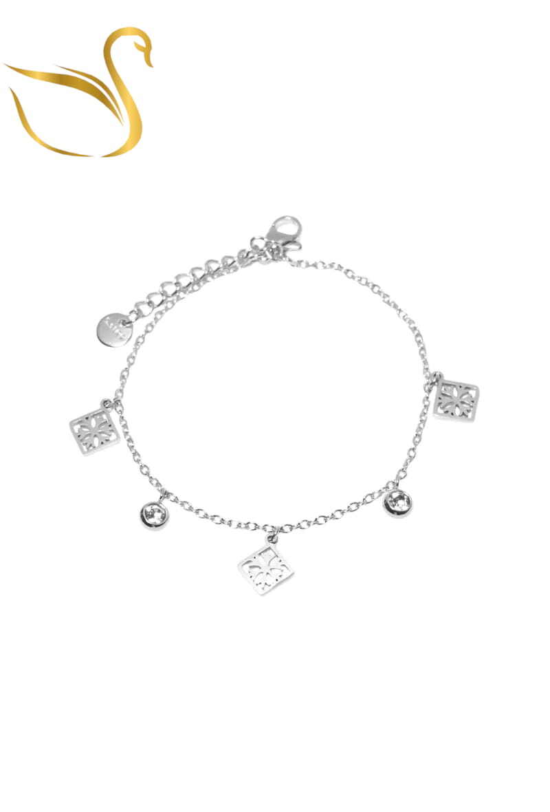 Grossiste Emma Fantaisies - Bracelet fleur Argent