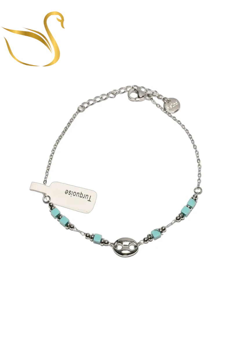 Grossiste Emma Fantaisies - Bracelet turquoise graine de café