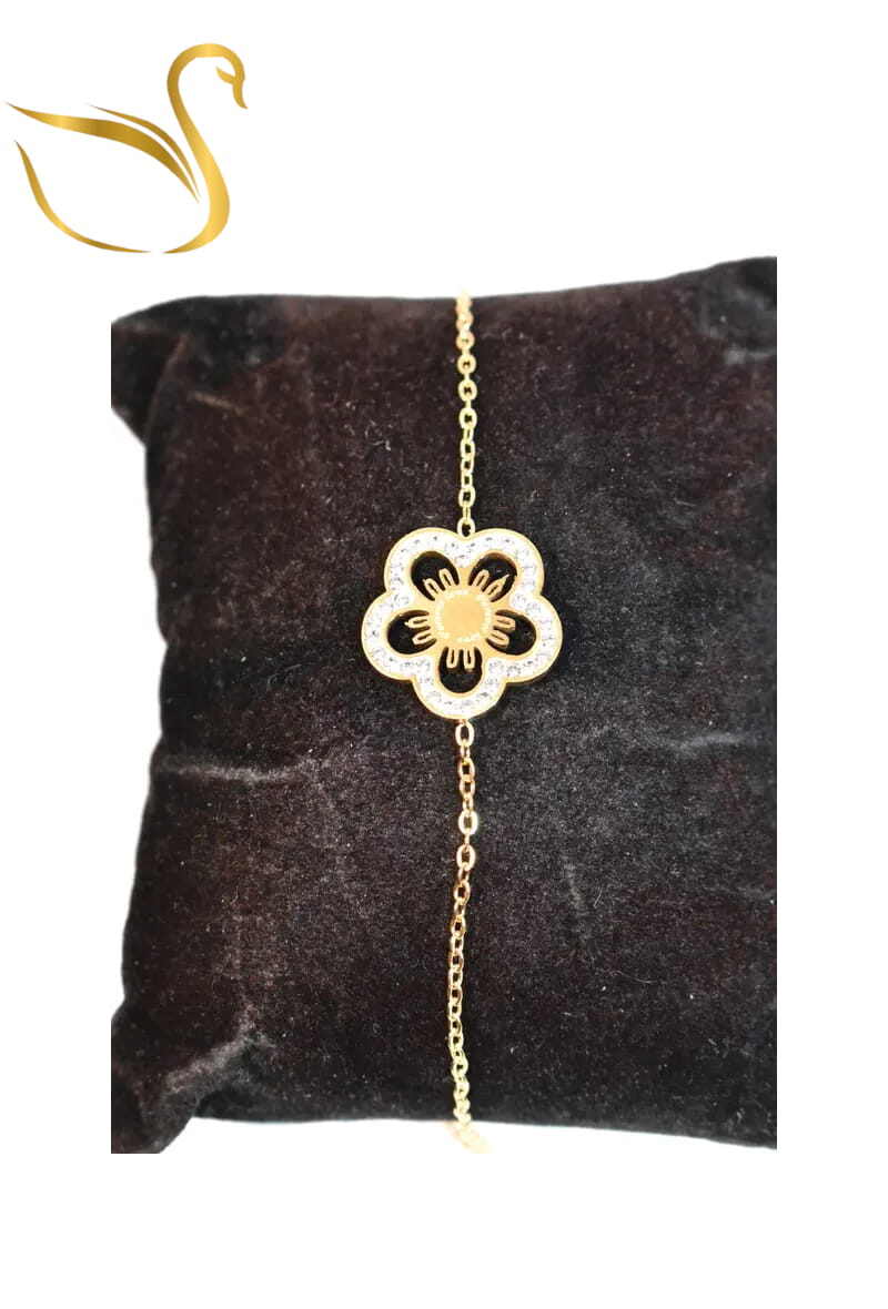 Grossiste Emma Fantaisies - Bracelet fleur Or