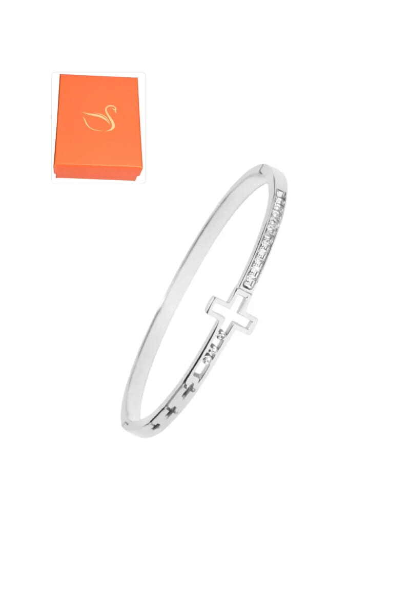 Grossiste Emma Fantaisies - Coffret cadeaux jonc croix Argent