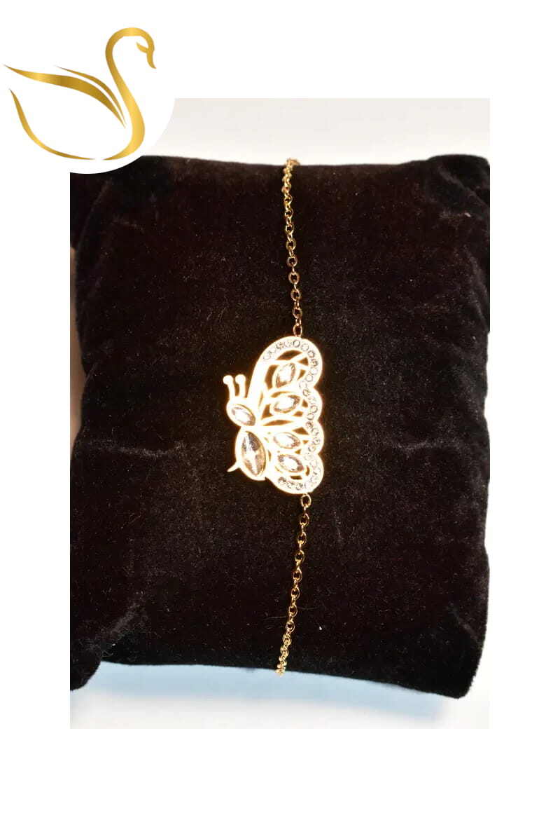 Grossiste Emma Fantaisies - Bracelet papillon Or