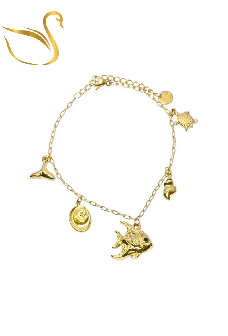 Grossiste Emma Fantaisies - Bracelet breloque poisson Or