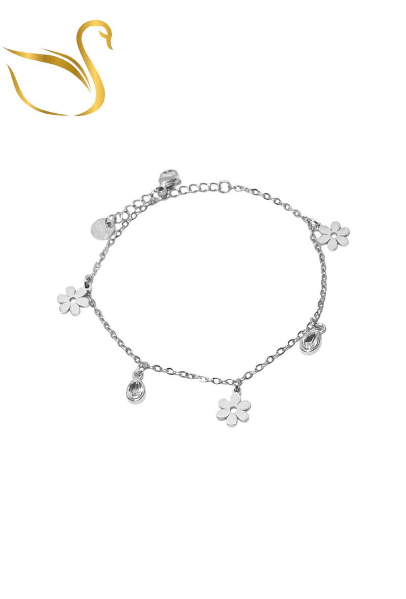 Grossiste Emma Fantaisies - Bracelet fleur Argent