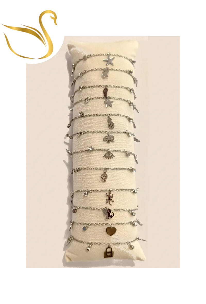 Grossiste Emma Fantaisies - Bracelet lot de bracelet avec présentoire Argent