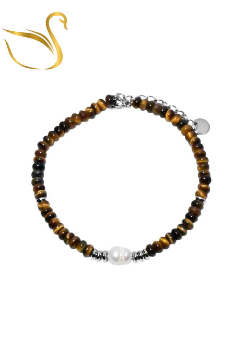 Grossiste Emma Fantaisies - Bracelet pierre minérale perle naturelle Argent