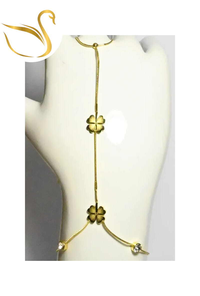 Grossiste Emma Fantaisies - Bracelet chaîne de main tréfle Or