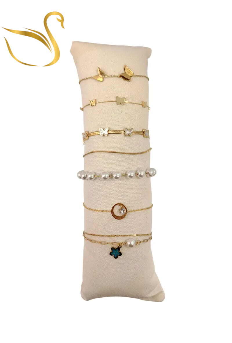 Grossiste Emma Fantaisies - Bracelet avec présentoire en lot Or