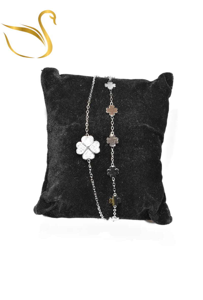 Grossiste Emma Fantaisies - Bracelet trèfle a quatre feuilles Argent