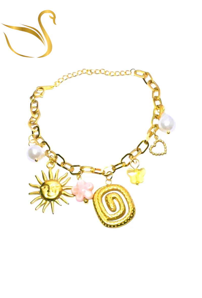 Grossiste Emma Fantaisies - Bracelet breloque spirale Or