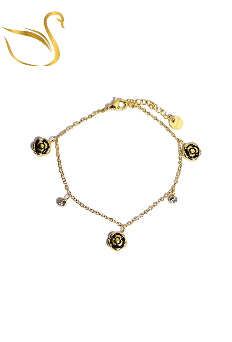 Grossiste Emma Fantaisies - Bracelet fleur Or
