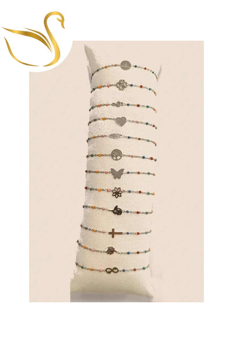 Grossiste Emma Fantaisies - Bracelet lot de bracelet avec présentoire Argent