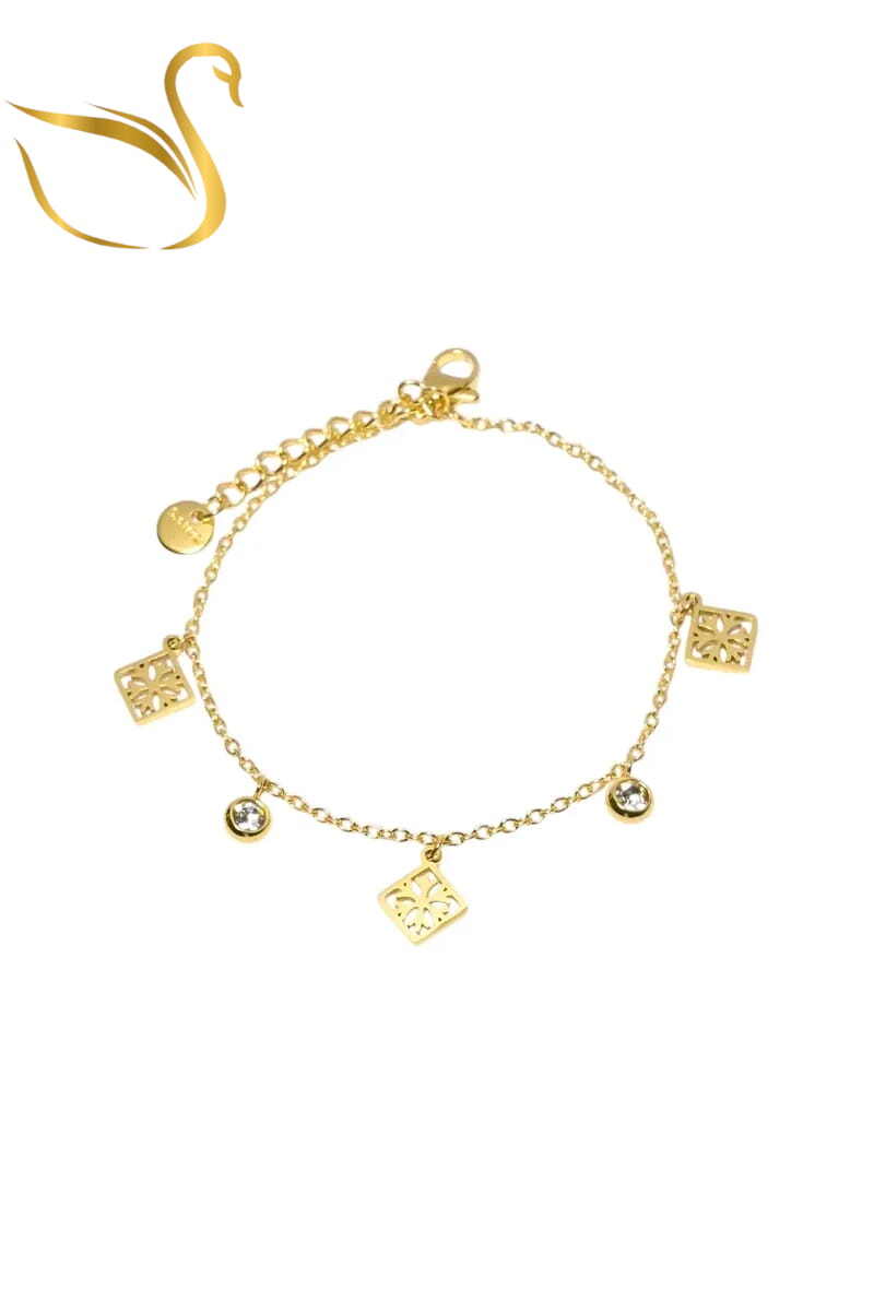 Grossiste Emma Fantaisies - Bracelet fleur Or