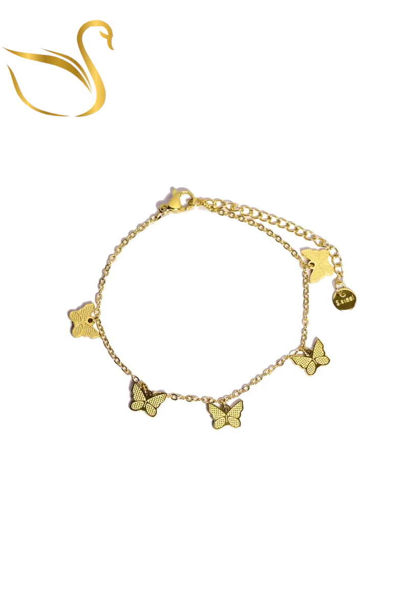 Grossiste Emma Fantaisies - Bracelet papillon Or