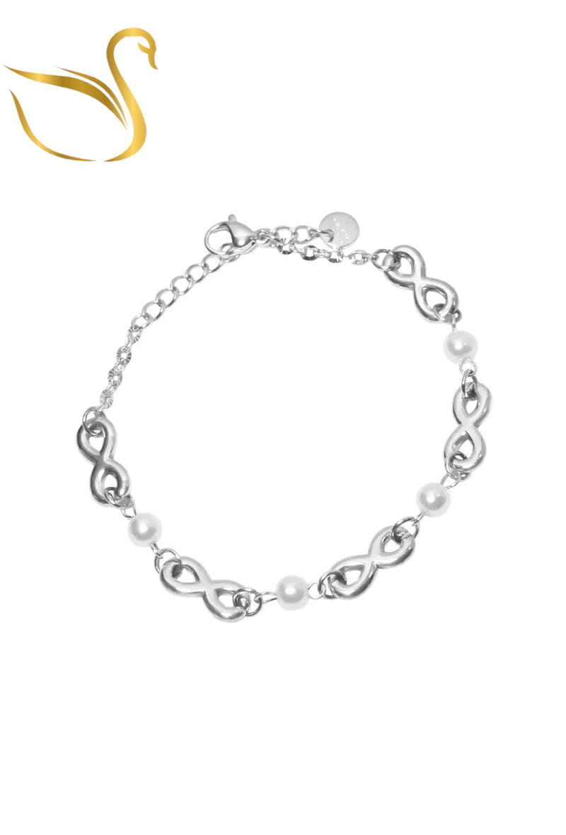 Grossiste Emma Fantaisies - Bracelet infini perle Argent