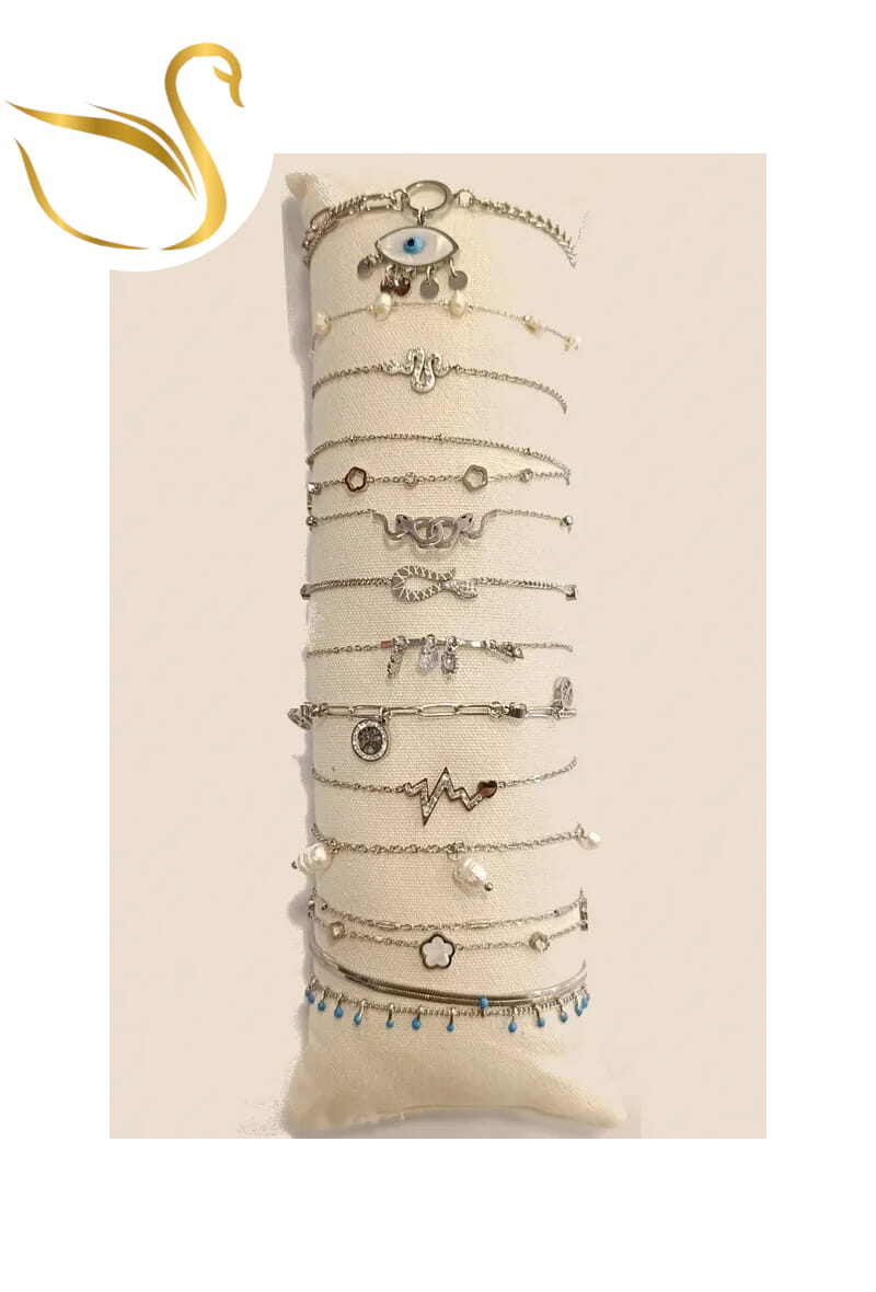 Grossiste Emma Fantaisies - Bracelet lot de bracelet avec présentoire Argent