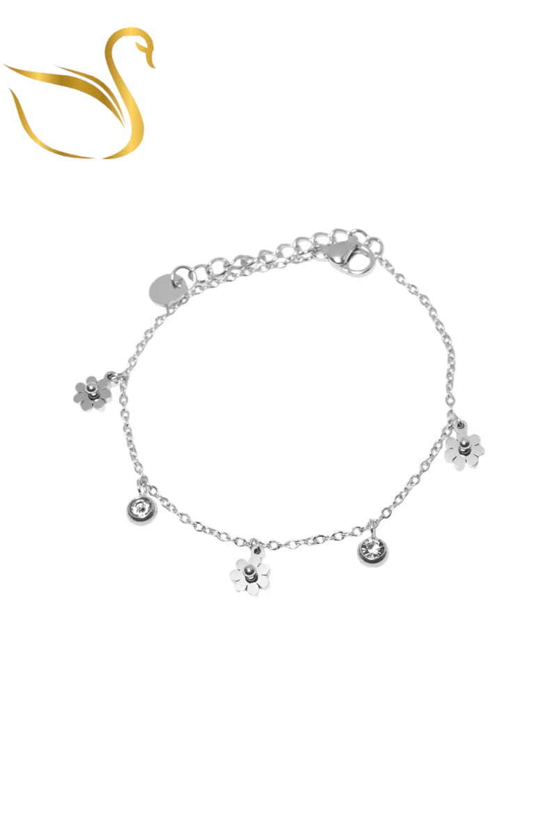 Grossiste Emma Fantaisies - Bracelet fleur Argent