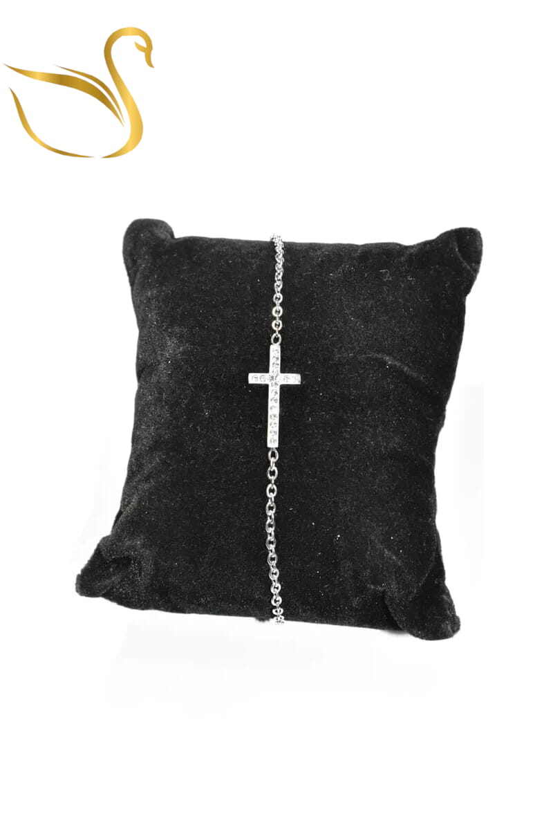Grossiste Emma Fantaisies - Bracelet croix chapelet Argent