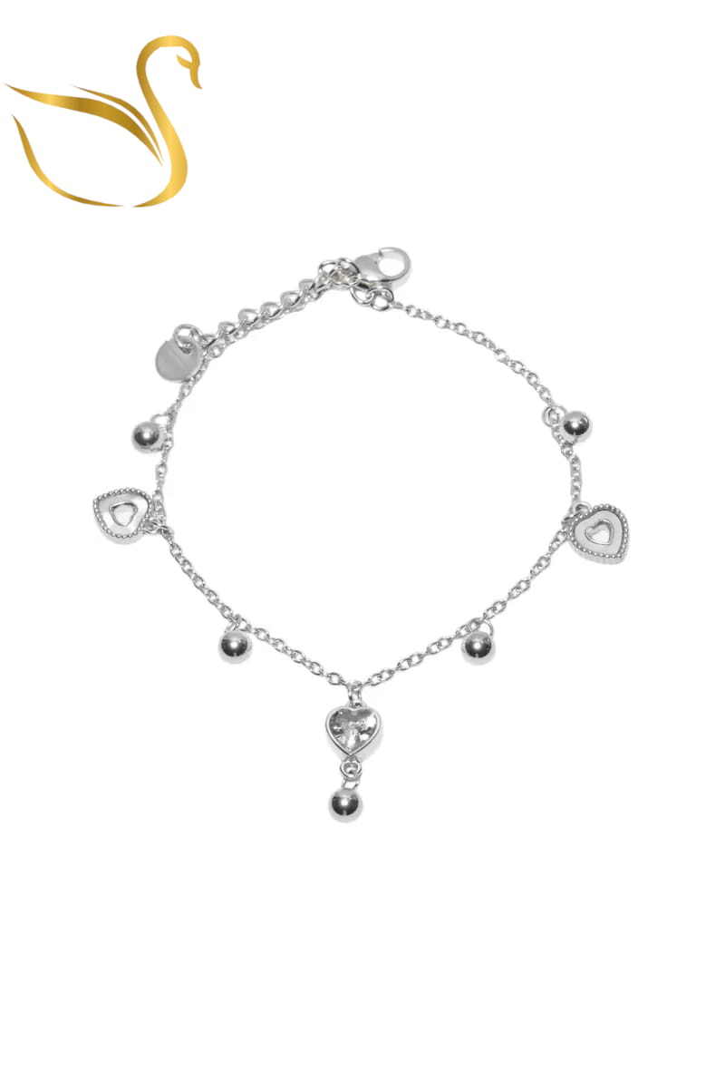 Grossiste Emma Fantaisies - Bracelet coeur Argent
