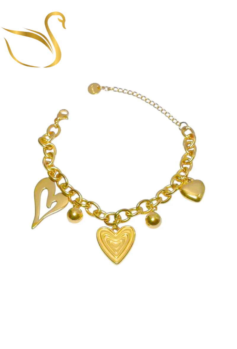 Grossiste Emma Fantaisies - Bracelet breloque coeur Or