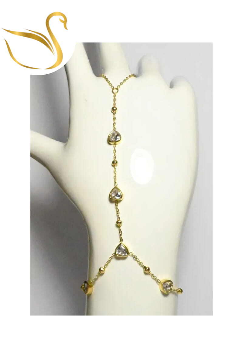 Grossiste Emma Fantaisies - Bracelet chaîne de main coeur Or