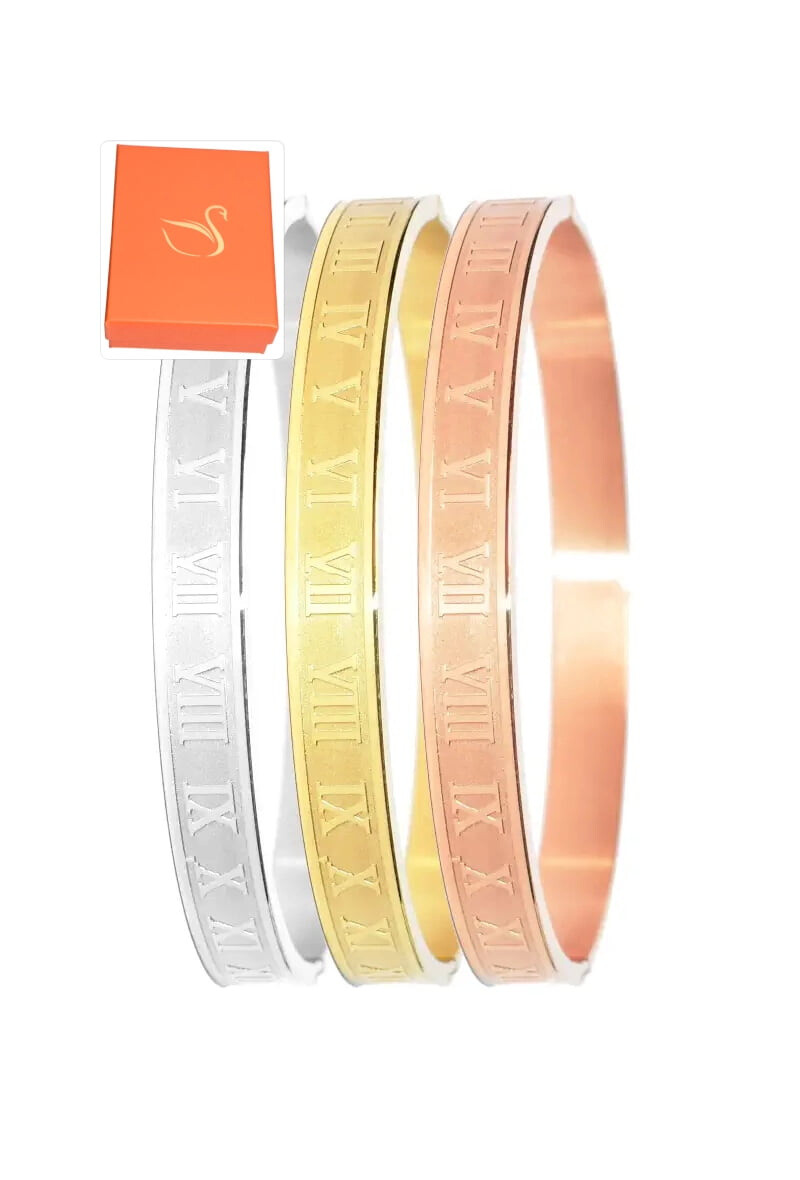 Wholesaler Emma Fantaisies - Gift box with trio bangle Roman numeral