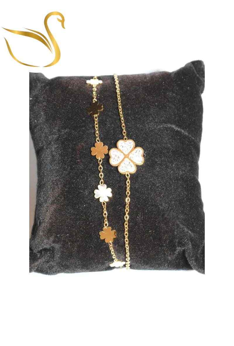 Grossiste Emma Fantaisies - Bracelet trèfle a quatre feuilles Argent