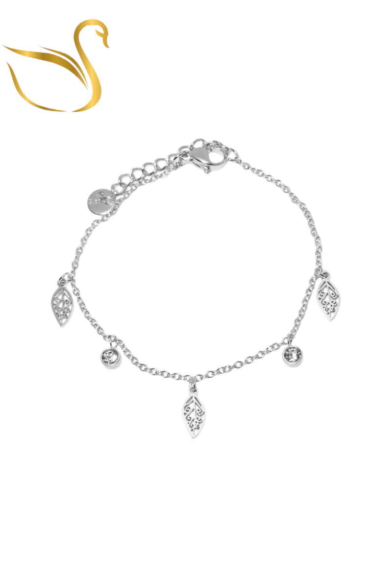 Grossiste Emma Fantaisies - Bracelet feuille Argent