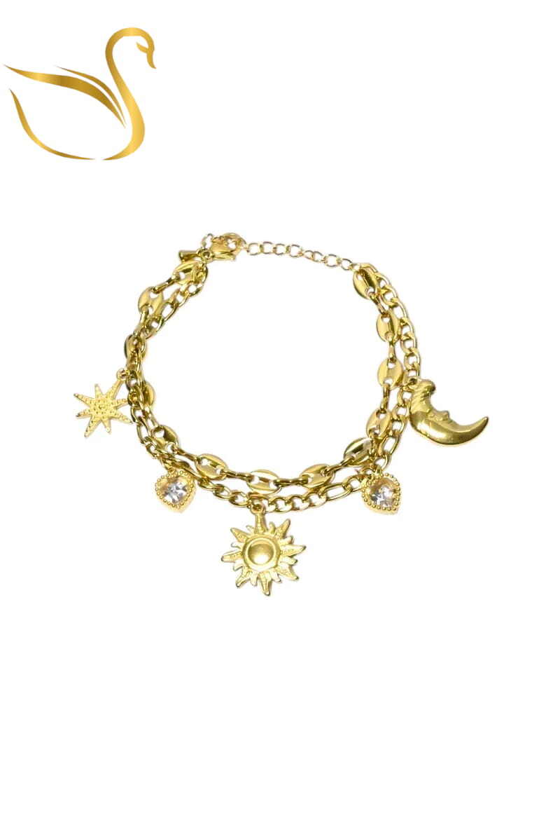 Grossiste Emma Fantaisies - Bracelet breloque soleil Or