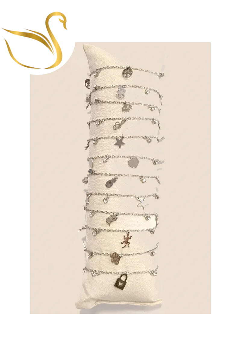 Grossiste Emma Fantaisies - Bracelet lot de bracelet avec présentoire Argent